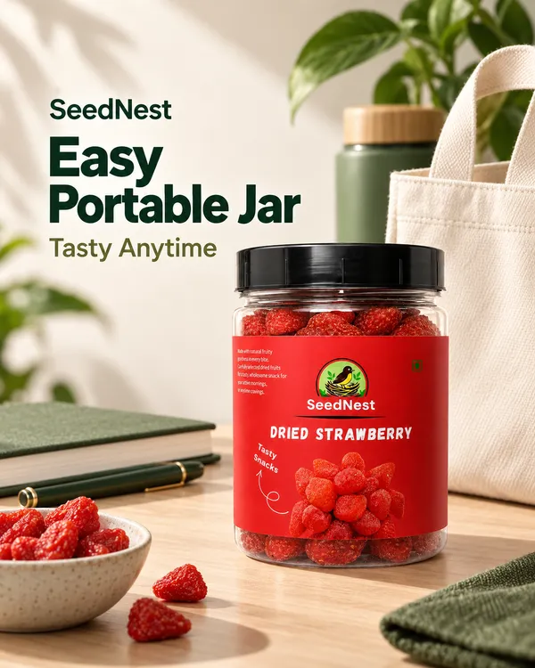SeedNest_Dried_Strawberries_with_Spoon_|_Dehydrated_Berry_Snack_for_Baking,_Desserts,_Cereal,_Oats,_Yogurt_&_Trail_Mix