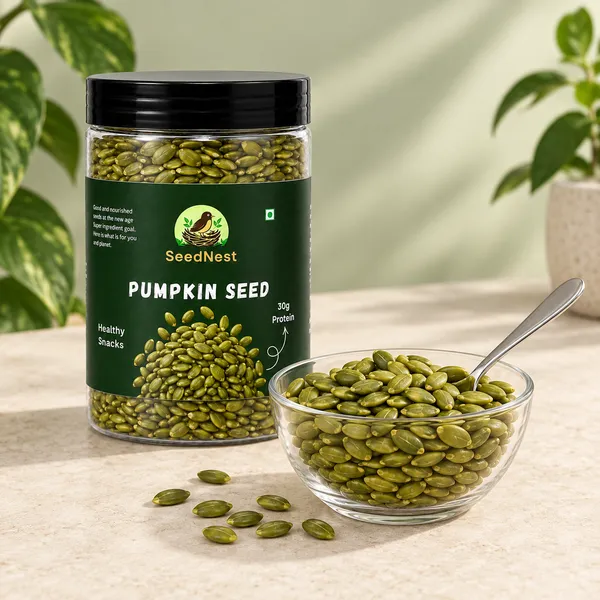 SeedNest_Pumpkin_Seeds_(Kaddu_Ke_Beej)_with_Spoon_|_Edible_Seeds_for_Snacking,_Salads,_Smoothies,_Breakfast_Bowls,_Trail_Mix_&_Baking