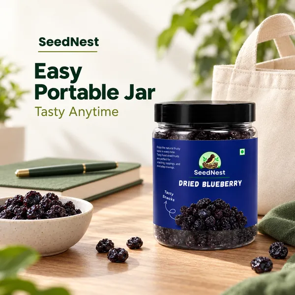 SeedNest_Dried_Blueberries_with_Spoon_|_Dehydrated_Berry_Snack_for_Muffins,_Baking,_Muesli,_Oats,_Yogurt_&_Trail_Mix