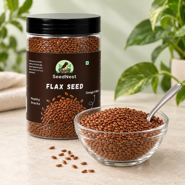 SeedNest_Roasted_Flax_Seeds_(Alsi_/_Linseed)_with_Spoon_|_Ready-to-Eat_Seeds_for_Snacking,_Salads,_Smoothies,_Breakfast_&_Baking