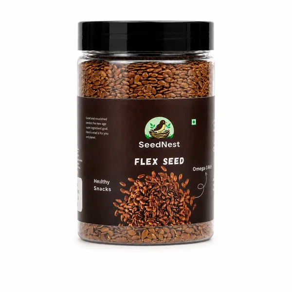 SeedNest_Roasted_Flax_Seeds_(Alsi_/_Linseed)_with_Spoon_|_Ready-to-Eat_Seeds_for_Snacking,_Salads,_Smoothies,_Breakfast_&_Baking
