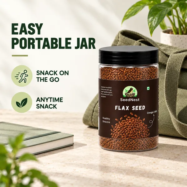 SeedNest_Roasted_Flax_Seeds_(Alsi_/_Linseed)_with_Spoon_|_Ready-to-Eat_Seeds_for_Snacking,_Salads,_Smoothies,_Breakfast_&_Baking