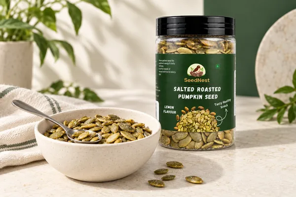 SeedNest_Roasted_Pumpkin_Seeds,_Lemon_(Nimbu)_Flavour,_with_Spoon_|_Tangy_&_Crunchy_Kaddu_Seeds,_Ready-to-Eat_Snack_&_Salad_Topping