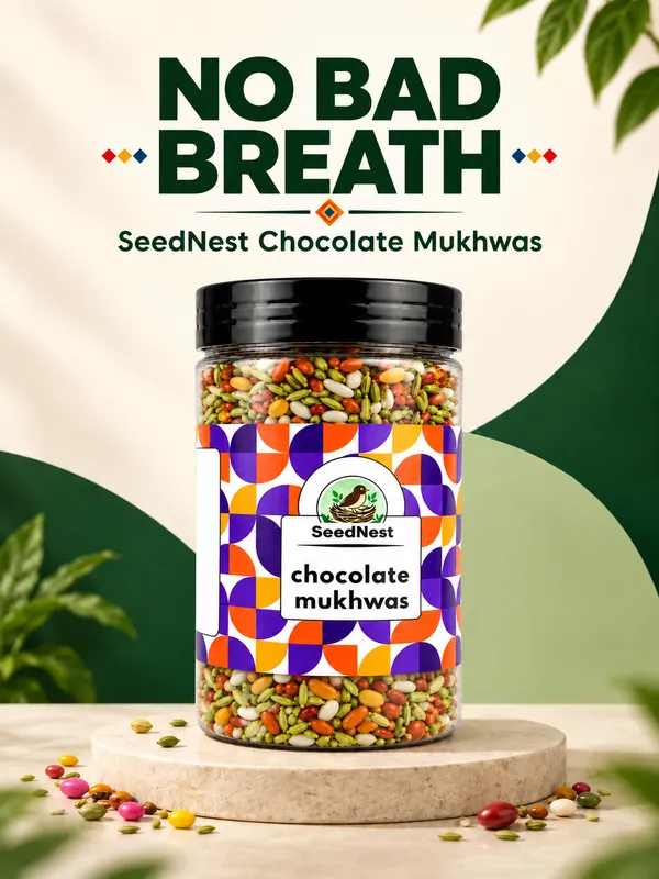 SeedNest_Chocolate_Mukhwas_with_Spoon_|_Chocolate_Flavoured_Indian_Mouth_Freshener_Mix,_Ready-to-Eat_After-Meal_Refreshment_for_Daily_Use