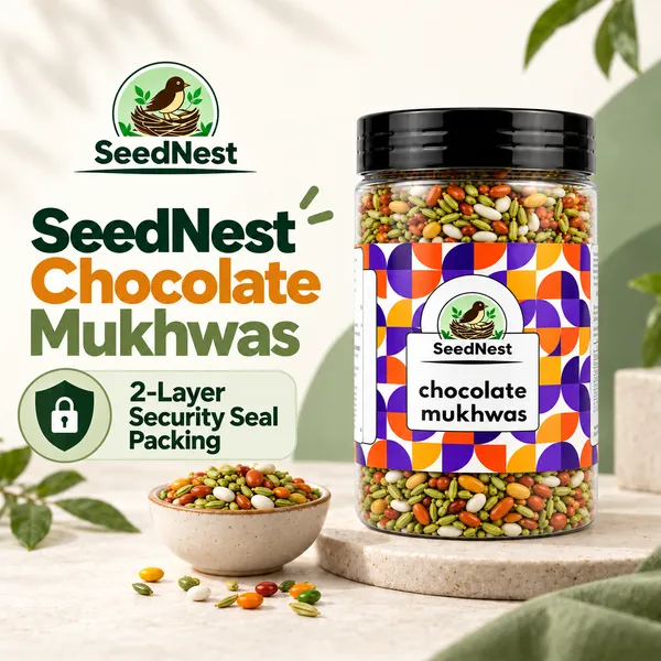 SeedNest_Chocolate_Mukhwas_with_Spoon_|_Chocolate_Flavoured_Indian_Mouth_Freshener_Mix,_Ready-to-Eat_After-Meal_Refreshment_for_Daily_Use