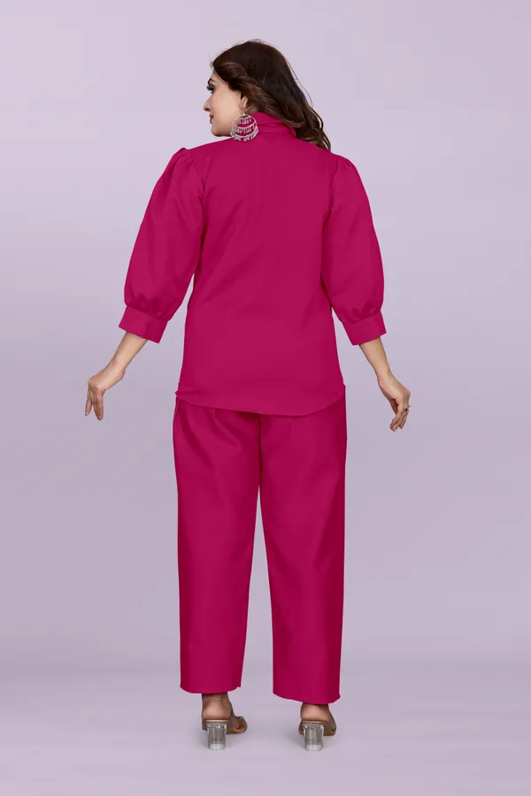 Pink_80%_Cotton_20_%Polyster__Co-Ord_Set_For_Women