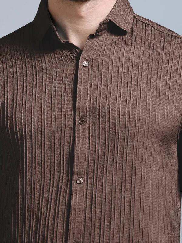 Brown_40%_Cotton_60%_Polyester_Shirt_And_Trousers_Set_For_Men