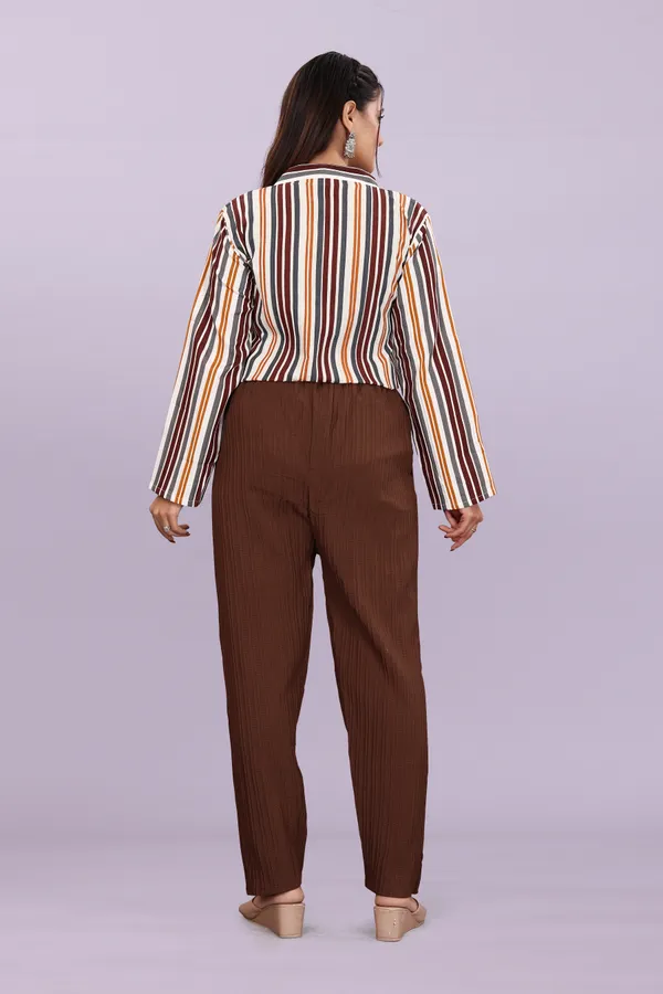 Brown_40%_Cotton_60%_Polyester__Co-Ord_Set_For_Women