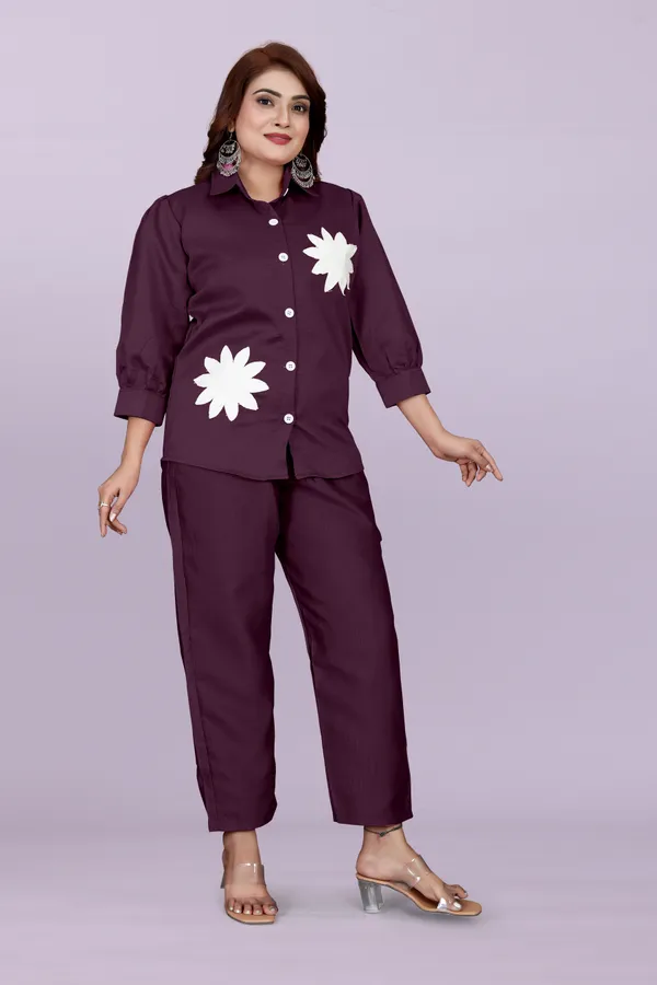 Brown_80%_Cotton_20_%Polyster__Co-Ord_Set_For_Women