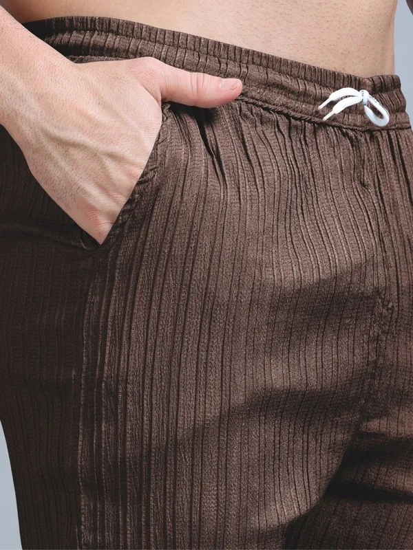 Brown_40%_Cotton_60%_Polyester_Shirt_And_Trousers_Set_For_Men