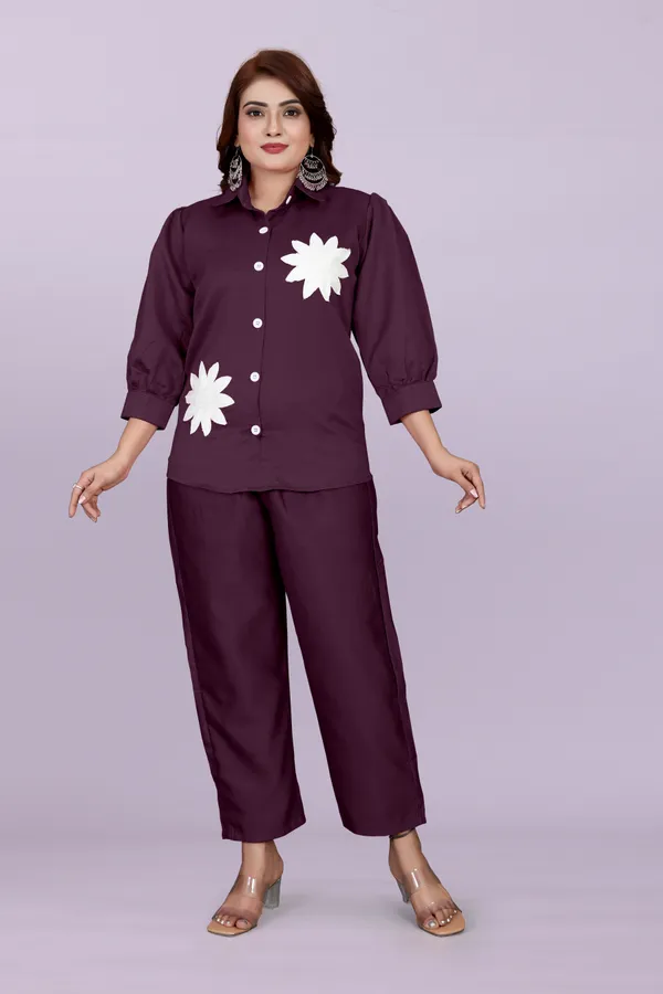 Brown_80%_Cotton_20_%Polyster__Co-Ord_Set_For_Women