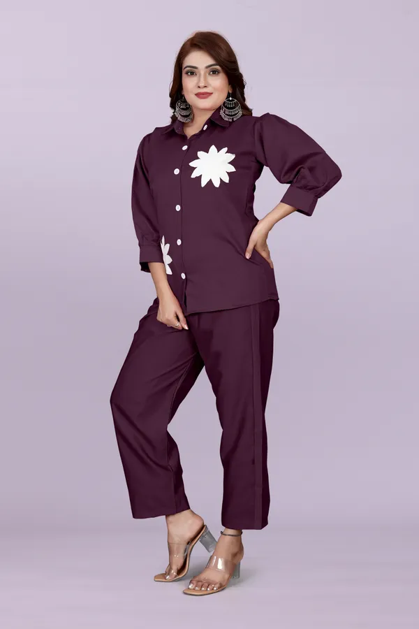 Brown_80%_Cotton_20_%Polyster__Co-Ord_Set_For_Women