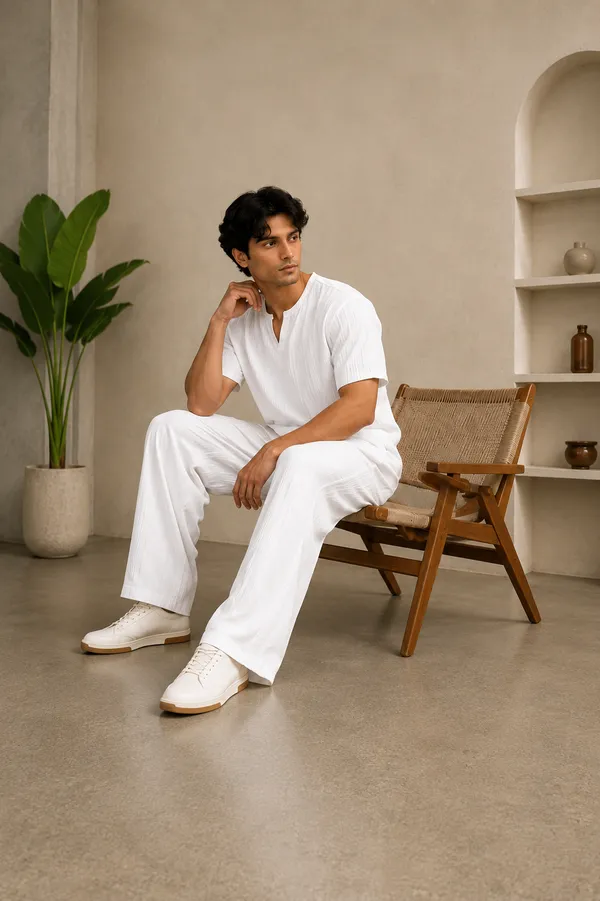 White_40%_Cotton_60%_Polyester__Co-Ord_Set_For_Men