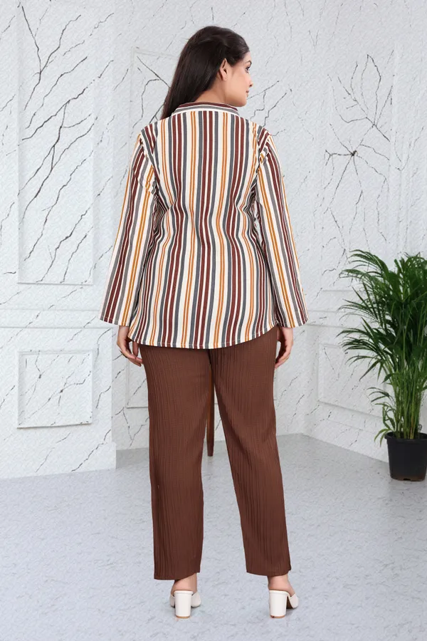 Brown_40%_Cotton_60%_Polyester__Co-Ord_Set_For_Women