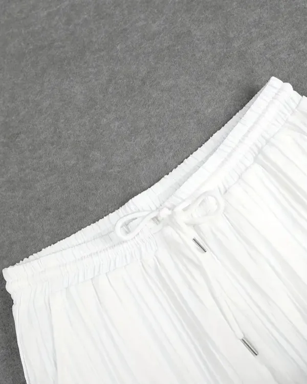 White_40%_Cotton_60%_Polyester_Shirt_And_Trousers_Set_For_Men