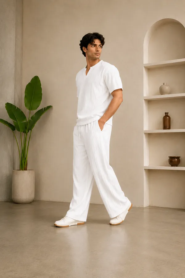 White_40%_Cotton_60%_Polyester__Co-Ord_Set_For_Men