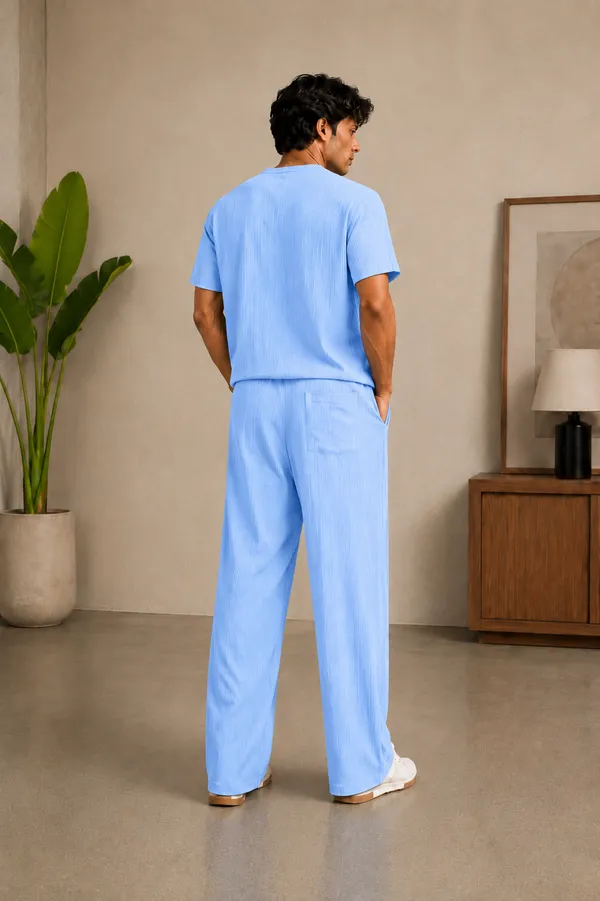 Blue_40%_Cotton_60%_Polyester__Co-Ord_Set_For_Men
