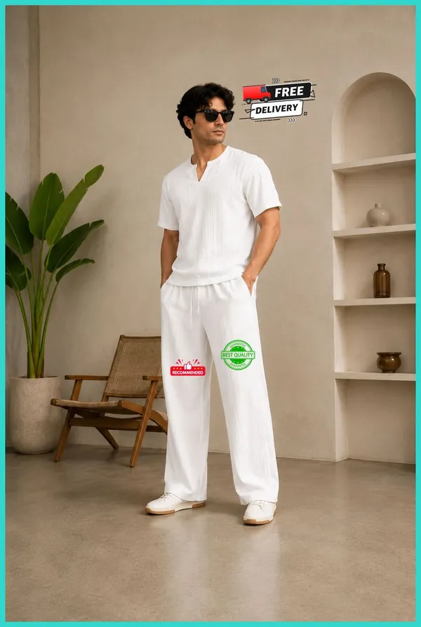 White_40%_Cotton_60%_Polyester__Co-Ord_Set_For_Men