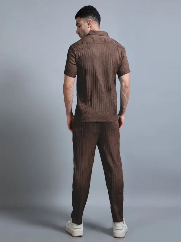 Brown_40%_Cotton_60%_Polyester_Shirt_And_Trousers_Set_For_Men