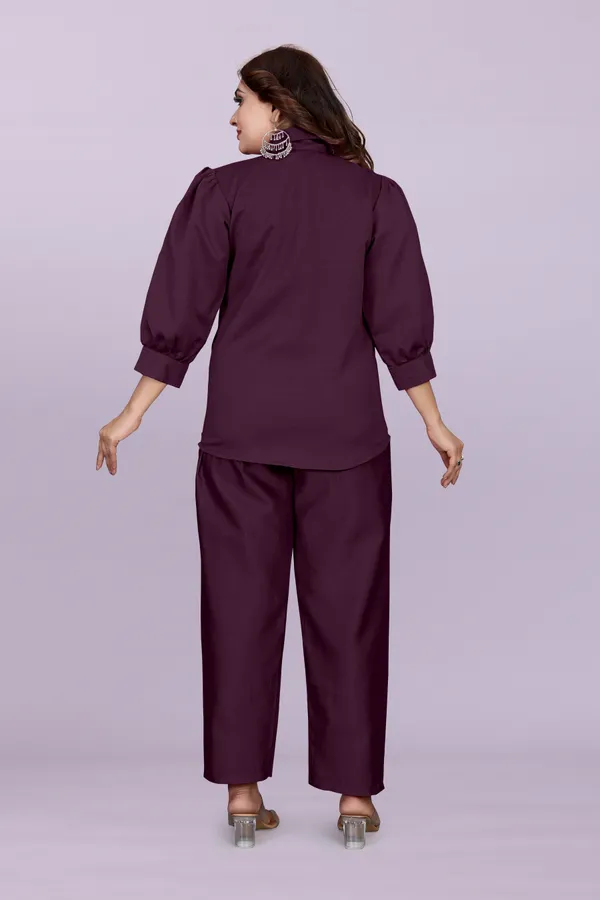 Brown_80%_Cotton_20_%Polyster__Co-Ord_Set_For_Women