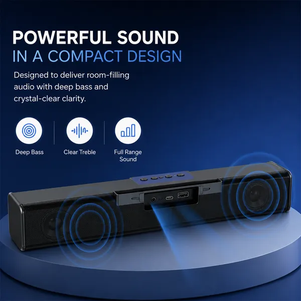 One_7_Wireless_Soundbar_Bluetooth_Speaker_Black