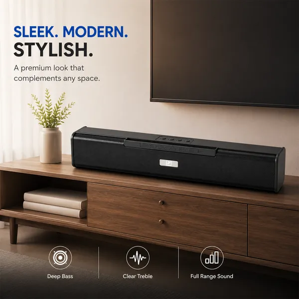 One_7_Wireless_Soundbar_Bluetooth_Speaker_Black