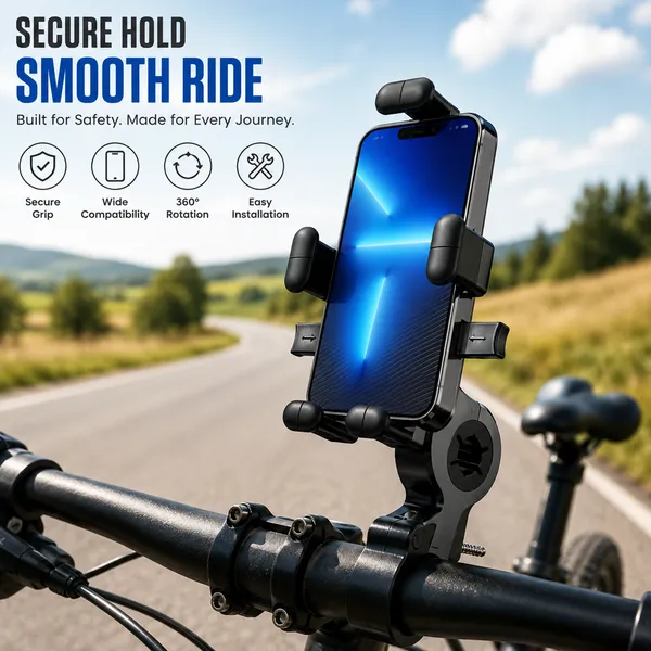 One_7_Universal_Bike_Mobile_Holder_Auto_Lock_Black