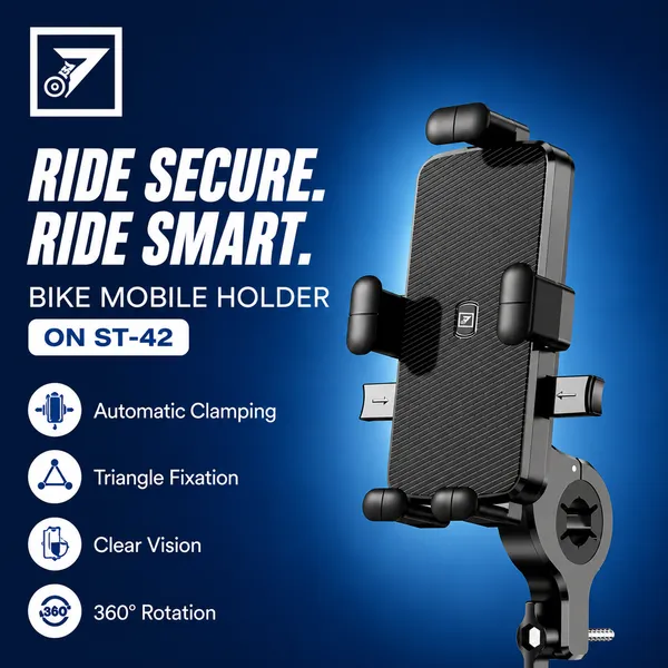 One_7_Universal_Bike_Mobile_Holder_Auto_Lock_Black