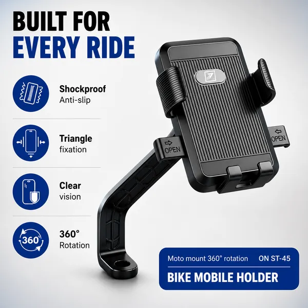 One_7_Bike_Mobile_Holder_Metal_Arm_360°_Rotation