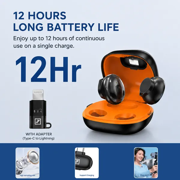 One_7_Wireless_Lavalier_Microphone_360_Sound_Pickup_12H_Battery
