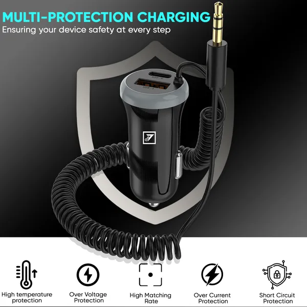 ONE_7_Bluetooth_Receiver_for_Car,_3-in-1_Wireless_AUX_Adapter_with_Dual_USB_Charger,_Hands-Free_Calling,_Music_Streaming,_Bluetooth_Audio_Receiver_for_Car_Stereo_&_Home_Speakers