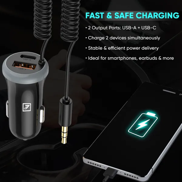 ONE_7_Bluetooth_Receiver_for_Car,_3-in-1_Wireless_AUX_Adapter_with_Dual_USB_Charger,_Hands-Free_Calling,_Music_Streaming,_Bluetooth_Audio_Receiver_for_Car_Stereo_&_Home_Speakers