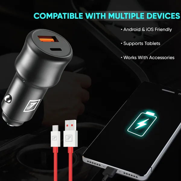 ONE_7_44W_USB_C_PD_Fast_Car_Charger_|_Dual_Port_USB_A_&_Type_C_Charging_Adapter_|_Compact_Vehicle_Charger_for_Smartphones,_Tablets,_Earbuds_&_Accessories