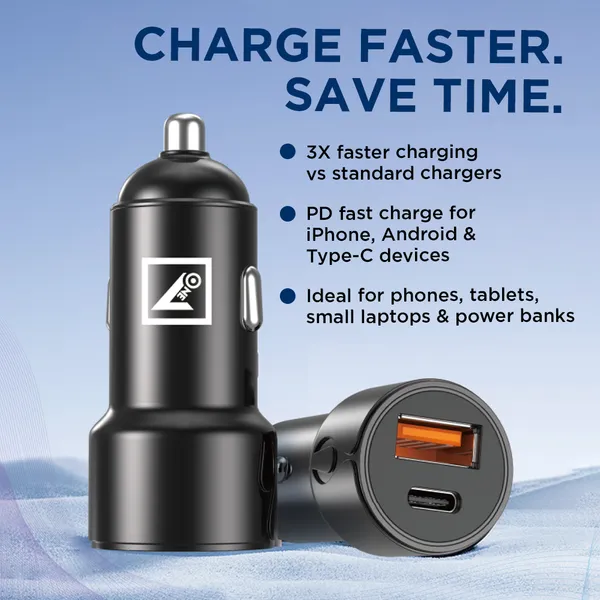 ONE_7_55W_Dual-Port_Car_Charger_USB_+_PD_Fast_Charging_Adapter_with_Cable_-_High-Speed_Compact_Metal_Vehicle_Charger_for_Phones,_Tablets,_GPS_Devices