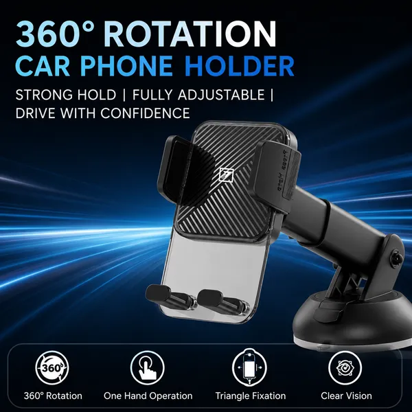 ONE_7_Car_Mobile_Holder_for_Dashboard_&_Windshield,_Strong_Suction_Cup_Phone_Mount,_360�_Rotation,_One-Touch_Lock,_Adjustable_Arm,_Universal_Smartphone_Holder_for_Car