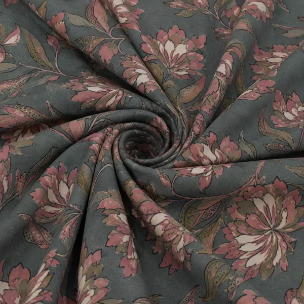 Sham_E_Gul_Hand_Block_Printed_Double_Bedsheet_90x108_With_Pillow_Covers_100_Cotton_Teal_Grey_Pink_Floral_Jaal