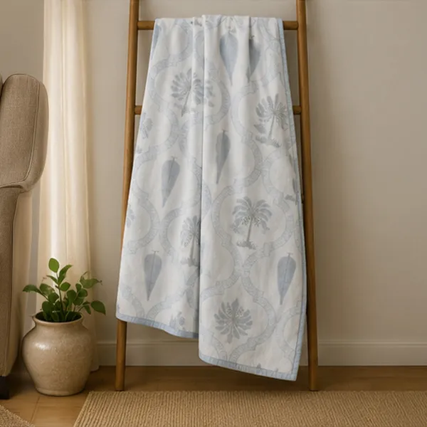 Neel_Taal_Palm_Reversible_Dohar_Double_90x108_Cotton_Mulmul_Ac_Dohar_With_Blue_Palm_Tree_Leaf_Jaal_House_Of_Virasaat