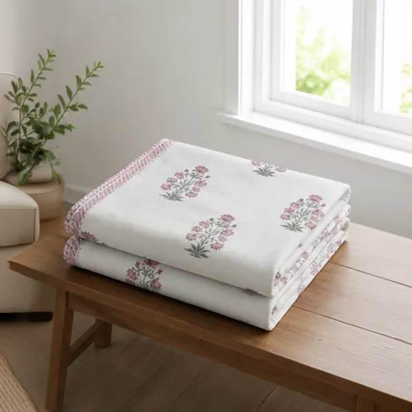 Gulabi_Bagh_Reversible_Dohar_Double_90x108_Cotton_Mulmul_Ac_Dohar_With_Pink_Mughal_Booti_Chintz_Jaal_House_Of_Virasaat