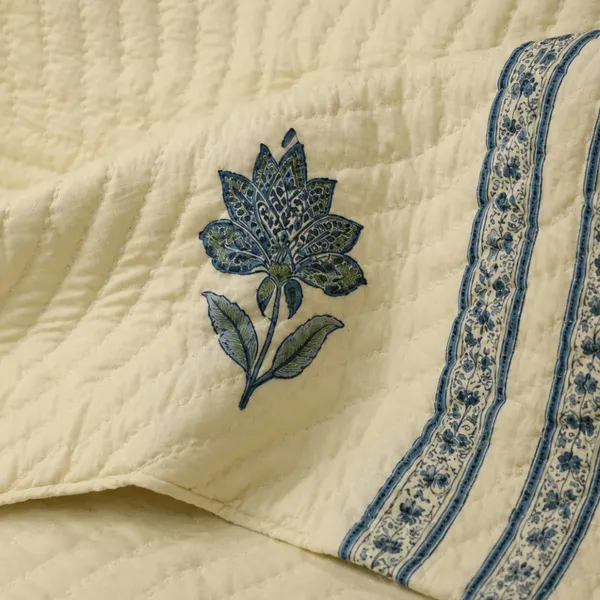 Neel_Kamal_Reversible_Razai_Double_King_Size_Off_White_Indigo_Blue_Jaipuri_Razai_With_Lotus_Cypress_Print_House_Of_Virasaat