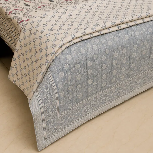 Neel_Bagh_Reversible_Razai_Double_King_Size_Grey_Blue_White_Jaipuri_Razai_With_Cypress_Chintz_Floral_Border_House_Of_Virasaat