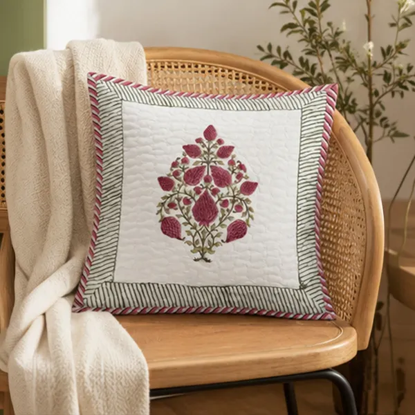 Gul_Anar_Quilted_Cushion_Cover_Set_Of_2_16x16_White_Cotton_With_Pink_Pomegranate_Buta_Green_Striped_Border_House_Of_Virasaat