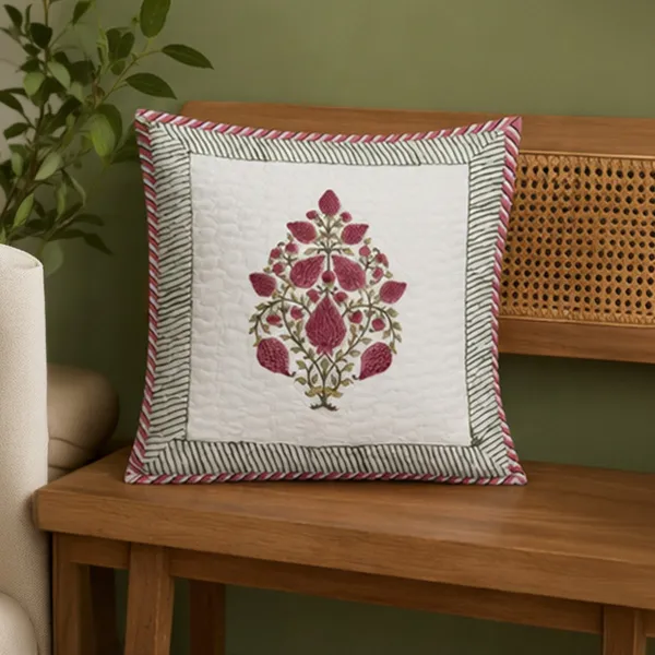 Gul_Anar_Quilted_Cushion_Cover_Set_Of_2_16x16_White_Cotton_With_Pink_Pomegranate_Buta_Green_Striped_Border_House_Of_Virasaat
