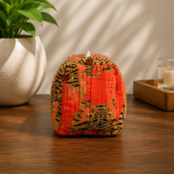 Sher_Velvet_Toiletry_Pouch_Set_Of_3_Tangerine_Orange_Velvet_Travel_Organizer_With_Tibetan_Tiger_Print_House_Of_Virasaat