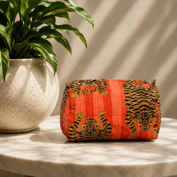 Sher_Velvet_Toiletry_Pouch_Set_Of_3_Tangerine_Orange_Velvet_Travel_Organizer_With_Tibetan_Tiger_Print_House_Of_Virasaat