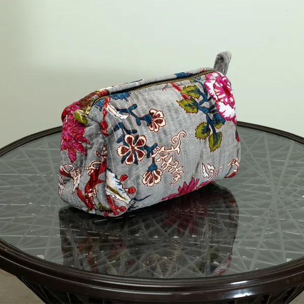 Stone_Garden_Velvet_Toiletry_Pouch_Set_Of_3_Slate_Grey_Velvet_Travel_Organizer_With_Vintage_Chintz_Floral_House_Of_Virasaat