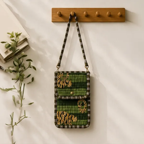Hara_Bagh_Tiger_Phone_Sling_Bag_Moss_Green_Quilted_Cotton_Mobile_Crossbody_With_Mustard_Tiger_Block_Print_House_Of_Virasaat