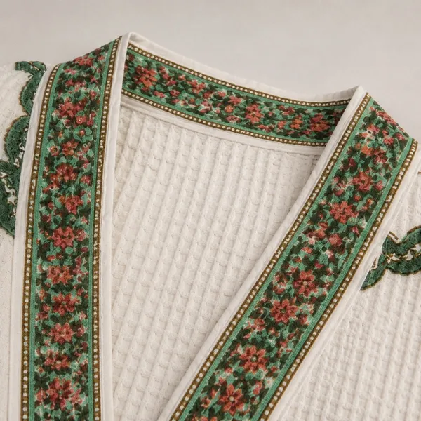 Gul_E_Bagh_Waffle_Bathrobe_Off_White_Quilted_Cotton_Robe_With_Red_Floral_Green_Vine_Jaal_House_Of_Virasaat