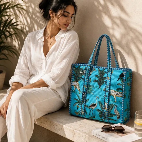 Neel_Jungle_Tote_Bag_Sky_Blue_Tropical_Safari_Quilted_Tote_House_Of_Virasaat