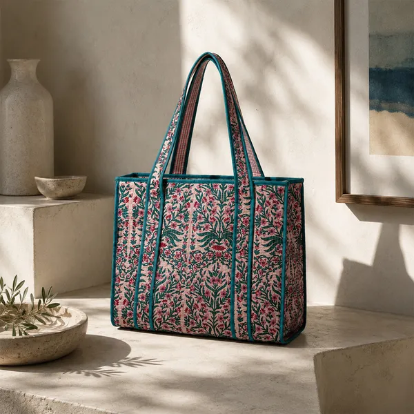 Gulabi_Bagh_Tote_Bag_Blush_Pink_Floral_Quilted_Tote_Bag_House_Of_Virasaat