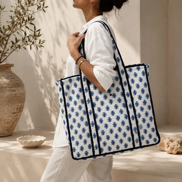 Neel_Buti_Tote_Bag_White_Indigo_Blue_Block_Print_Quilted_Tote_House_Of_Virasaat